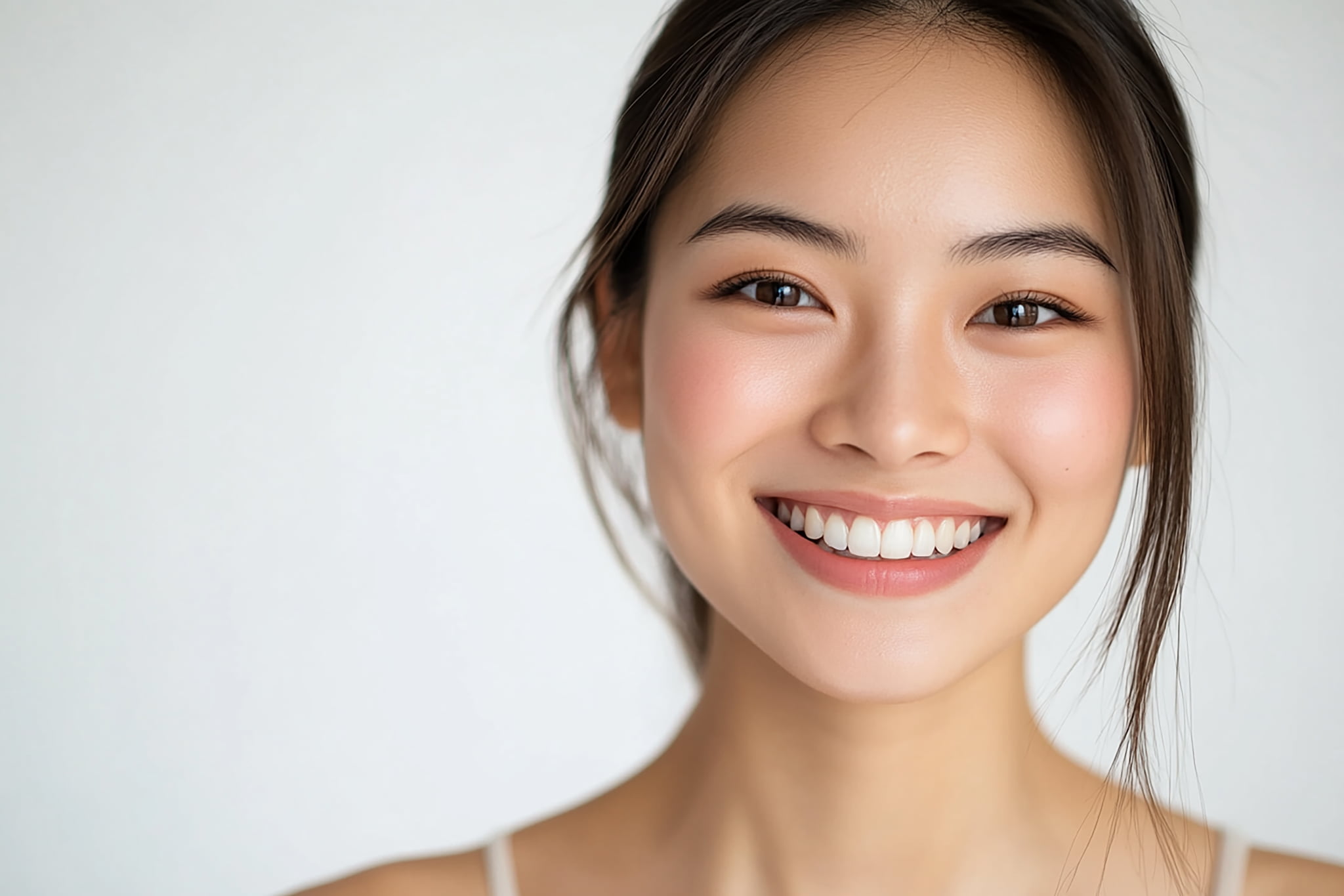 マウスピース矯正で歯列が整い笑顔に自信が出た女性