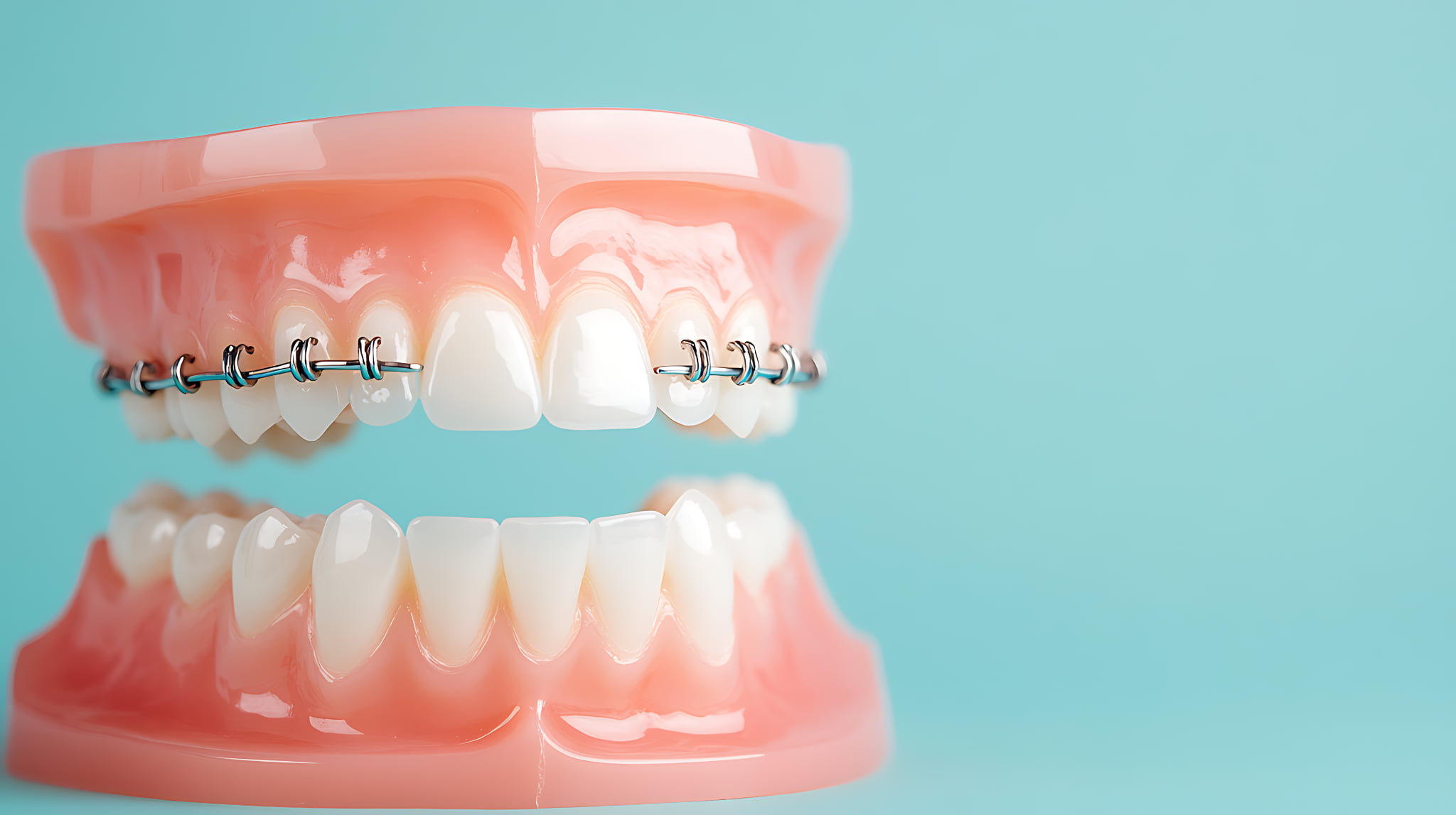 ワイヤー矯正で部分矯正するイメージ