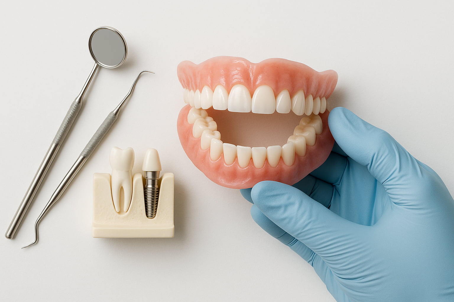 インプラント治療のやり直しを防ぐために定期的にメンテナンスを受けるイメージ