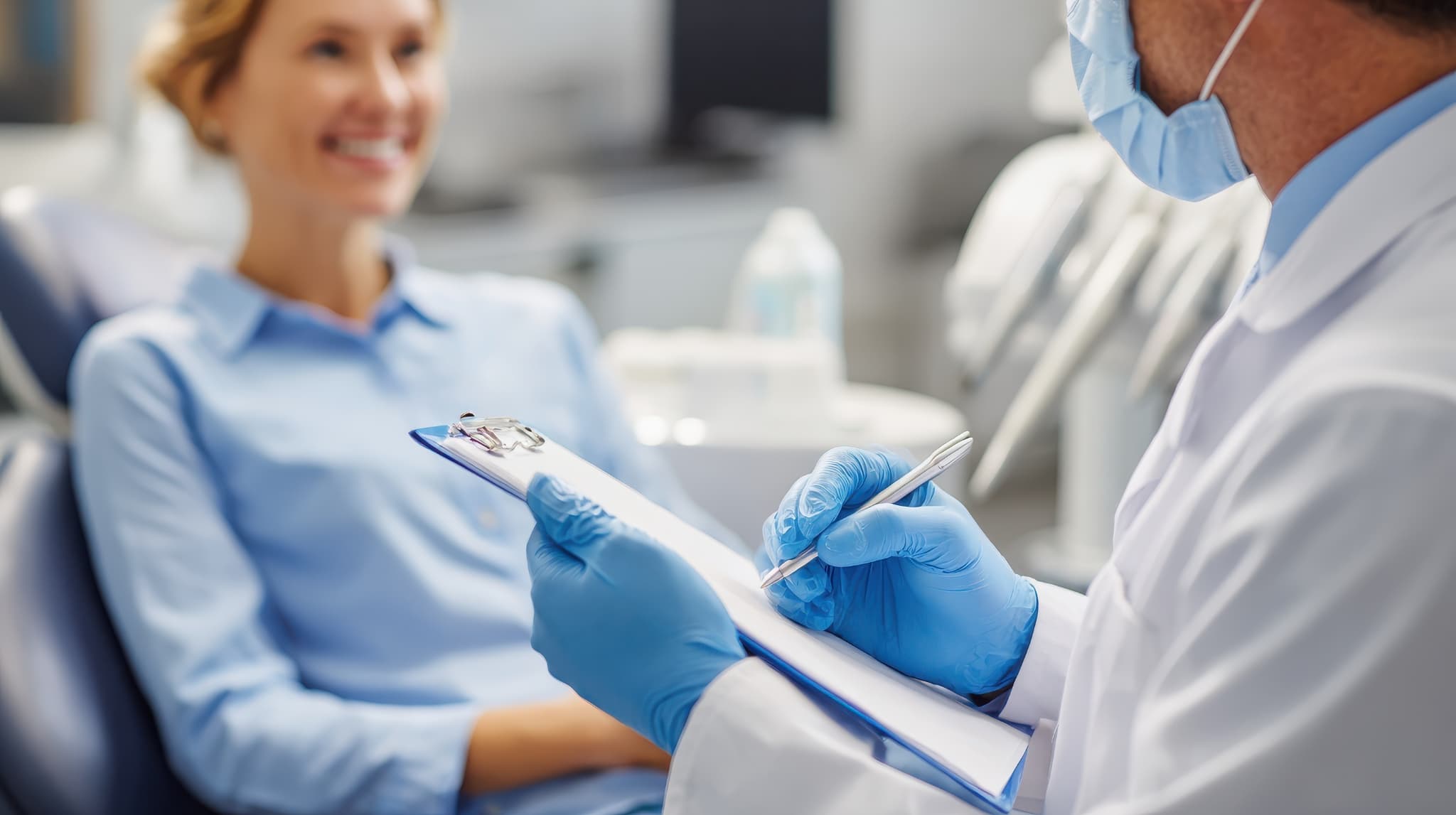 インプラント以外の治療法を相談する様子