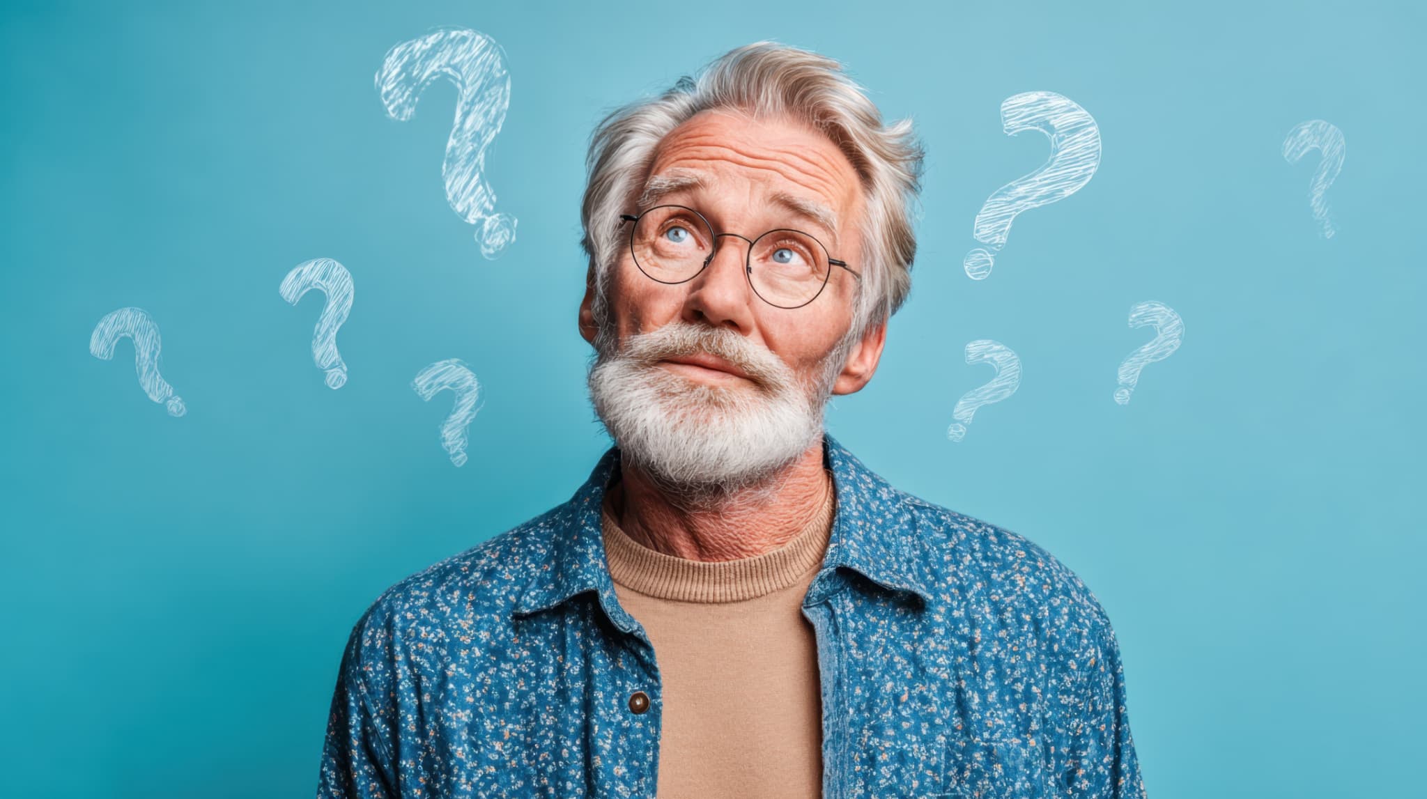 全部の歯をインプラントにできるのか考える男性