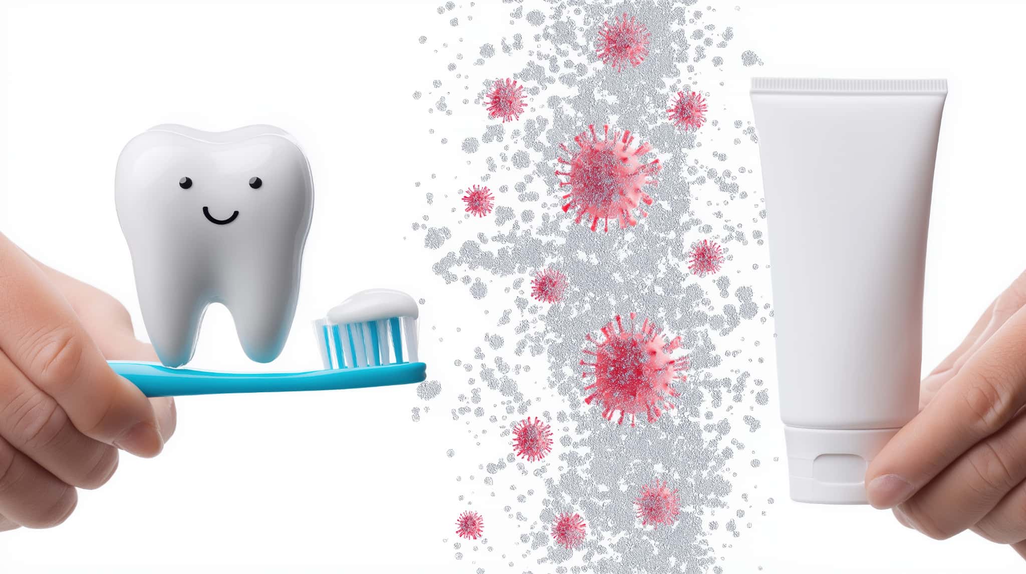 虫歯にならないためにフッ素入りの歯磨き粉で歯みがきをするイメージ
